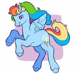 Size: 1385x1385 | Tagged: safe, artist:cocopudu, derpibooru import, rainbow dash, g2, g4, g4 to g2, generation leap, image, jpeg