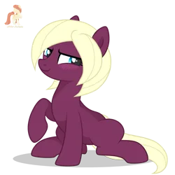 Size: 2500x2500 | Tagged: safe, artist:r4hucksake, derpibooru import, oc, oc:bitter lemon, earth pony, pony, blushing, female, image, mare, png, simple background, solo, transparent background