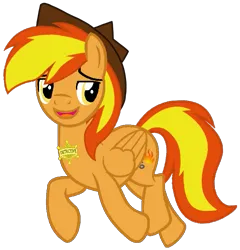 Size: 761x792 | Tagged: safe, artist:noi kincade, derpibooru import, oc, oc:firey ratchet, pegasus, badge, detective, fedora, g4, hat, image, male, png, simple background, transparent background