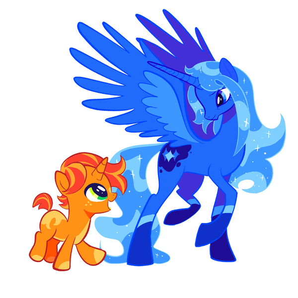 Size: 2000x2000 | Tagged: safe, artist:cr4sh-k1d, derpibooru import, alicorn, pony, unicorn, blue coat, blue mane, bluestar, firestar, foal, horn, image, open mouth, open smile, png, simple background, smiling, vector, warrior cats, white background