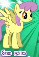 Size: 134x193 | Tagged: safe, derpibooru import, parasol, pegasus, pony, cropped, english, female, g4, gameloft, image, mare, meme, my little pony: magic princess, picture for breezies, png, solo, text, wow! glimmer