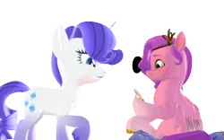 Size: 1920x1200 | Tagged: safe, artist:puzzlshield2, derpibooru import, pipp petals, rarity, pegasus, pony, unicorn, g5, my little pony: a new generation, my little pony: make your mark, 3d, 3d render, beanbag, beanbag chair, duo, duo female, female, g4, generation leap, horn, image, mmd, phone, png, simple background, sitting, story included, transparent background