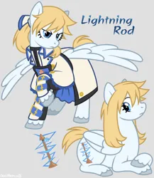 Size: 736x847 | Tagged: safe, artist:devilbunzz, derpibooru import, part of a set, ponified, pegasus, pony, blonde mane, blonde tail, blue coat, blue eyes, clothes, colored hooves, crossed hooves, eyelashes, folded wings, frown, gray background, gray hooves, guilty gear, hooves, image, jpeg, ky kiske, lidded eyes, long mane, long mane male, longcoat, looking back, male, narrowed eyes, ponytail, short tail, simple background, solo, spread wings, stallion, tail, tied mane, uniform, unshorn fetlocks, wings