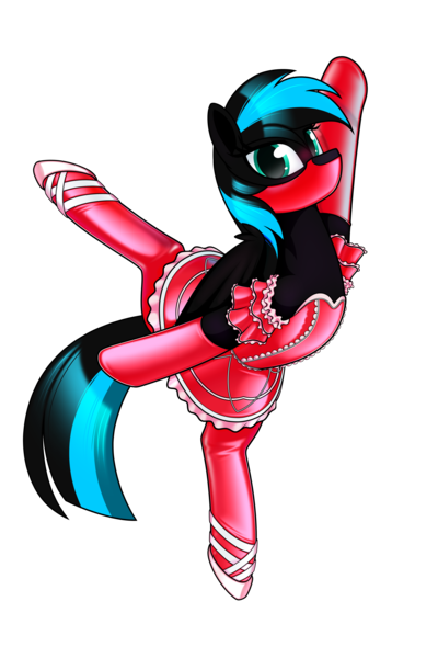 Size: 4000x6000 | Tagged: safe, alternate version, artist:dacaoo, derpibooru import, oc, oc:nightlight aura, unofficial characters only, pegasus, pony, series:battle to ballet, ballerina, ballet, ballet slippers, clothes, gag, hypnosis, image, implied hypnosis, latex, latex dress, latex socks, muzzle gag, png, simple background, socks, solo, transparent background