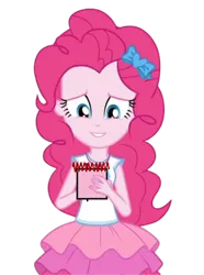 Size: 1052x1414 | Tagged: safe, artist:blockslikepl, derpibooru import, pinkie pie, human, equestria girls, blue's clues, female, g4, handy dandy notebook, image, png, simple background, transparent background