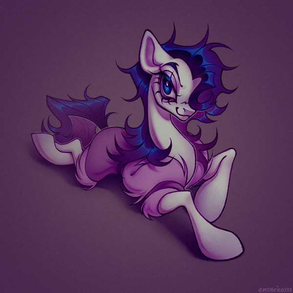 Size: 1128x1128 | Tagged: safe, artist:emobricosss, derpibooru import, rarity, pony, unicorn, clothes, g4, horn, image, jpeg, lying down, male, missing horn, purple background, robe, rule 63, simple background, solo, stallion