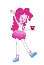 Size: 1014x1492 | Tagged: safe, artist:blockslikepl, derpibooru import, edit, edited screencap, screencap, pinkie pie, human, equestria girls, armpits, blue's clues, female, g4, handy dandy notebook, image, not a vector, png, simple background, solo, transparent background