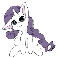 Size: 3931x3966 | Tagged: safe, artist:tkshoelace, derpibooru import, rarity, pony, unicorn, :3, eyelashes, female, floppy ears, g4, horn, image, png, simple background, sitting, solo, white background