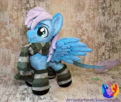 Size: 2732x2304 | Tagged: safe, artist:1stastrastudio, derpibooru import, oc, oc:kaytomy lays, pegasus, pony, clothes, image, irl, jpeg, male, photo, plushie, scarf, socks, solo, stallion, striped socks