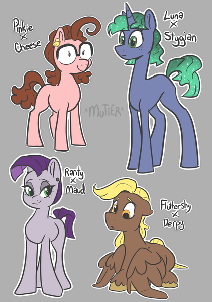 Size: 3212x4572 | Tagged: safe, artist:smirk, derpibooru import, oc, unnamed oc, unofficial characters only, earth pony, pegasus, unicorn, big glasses, blank flank, blonde mane, blonde tail, blue coat, brown coat, brown hooves, brown mane, brown tail, colored eyebrows, colored hooves, crack shipping, curly mane, curly tail, derp, dot eyes, ear piercing, earring, earth pony oc, freckles, g4, glasses, gradient mane, gradient tail, gray background, green eyes, green mane, green tail, hooves, horn, image, jewelry, lidded eyes, long legs, lying down, magical lesbian spawn, no catchlights, offspring, orange eyes, outline, parent:cheese sandwich, parent:derpy hooves, parent:fluttershy, parent:maud pie, parent:pinkie pie, parent:princess luna, parent:rarity, parent:stygian, parents:cheesepie, parents:derpyshy, parents:rarimaud, parents:styuna, pegasus oc, physique difference, piercing, pink coat, png, prone, purple coat, purple mane, purple tail, shipping, short, simple background, smiling, sparkly mane, sparkly tail, tail, tall, thin, unicorn horn, unicorn oc, unshorn fetlocks, wall of tags, wings, wings down, yellow mane, yellow tail