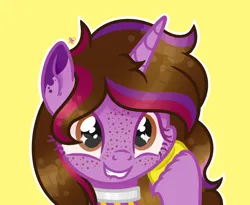 Size: 1500x1230 | Tagged: safe, artist:kathepart, derpibooru import, oc, oc:kathepaint, unicorn, base used, freckles, horn, image, png, simple background, solo