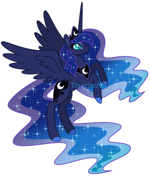 Size: 1000x1178 | Tagged: safe, artist:traveleraoi, derpibooru import, princess luna, alicorn, pony, colored pupils, crown, cute, digital art, ethereal hair, ethereal mane, ethereal tail, female, flying, g4, gradient mane, hooves, horn, image, jewelry, large wings, long hair, long horn, long mane, long tail, obtrusive watermark, peytral, png, regalia, simple background, smiling, solo, sparkles, spread wings, tail, tall, transparent background, watermark, wings