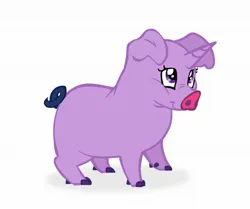 Size: 1971x1650 | Tagged: safe, artist:partyponypower, derpibooru import, twilight sparkle, pig, g4, horn, horned pig, image, jpeg, simple background, solo, species swap, unicorn horn, white background