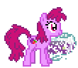 Size: 110x96 | Tagged: safe, artist:botchan-mlp, derpibooru import, berry punch, berryshine, earth pony, pony, animated, desktop ponies, drink, drinking, female, gif, image, mare, pixel art, punch (drink), punch bowl, simple background, solo, sprite, transparent background