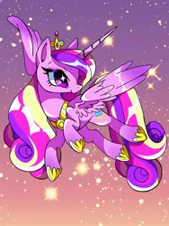 Size: 1200x1600 | Tagged: safe, artist:stacy_165cut, derpibooru import, princess cadance, alicorn, pony, crown, female, hoof shoes, image, jewelry, jpeg, mare, peytral, princess shoes, regalia, smiling, solo, sparkles