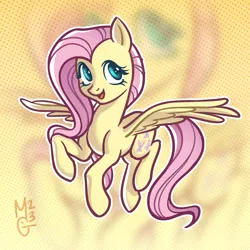 Size: 3000x3000 | Tagged: safe, artist:gmircea, derpibooru import, fluttershy, pegasus, pony, aside glance, female, g4, high res, image, looking at you, mare, open mouth, open smile, outline, png, sideways glance, smiling, smiling at you, solo, spread wings, three quarter view, white outline, wings, zoom layer