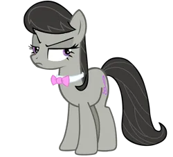 Size: 2569x2335 | Tagged: safe, artist:epicheavytf2, artist:pyrogaming, derpibooru import, octavia melody, earth pony, pony, annoyed, black mane, black tail, bowtie, female, g4, gray coat, image, mare, png, simple background, smiling, smirk, tail, transparent background, vector