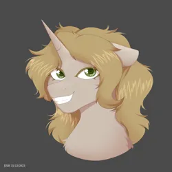 Size: 4134x4134 | Tagged: safe, artist:jjsh, derpibooru import, oc, unofficial characters only, pony, unicorn, bust, female, green eyes, high res, horn, image, looking at you, mare, png, portrait, smiling, smiling at you, teeth