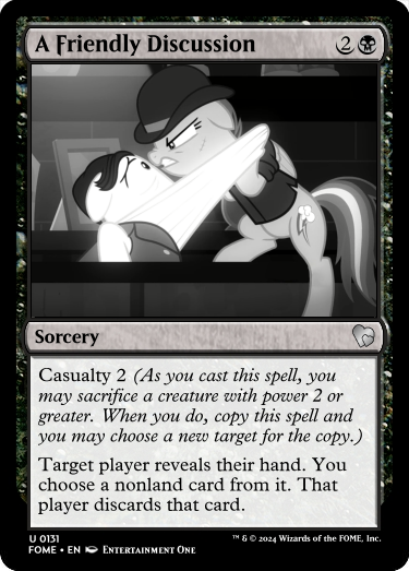 Size: 375x523 | Tagged: safe, derpibooru import, edit, rainbow dash, sparkle's seven, bartender, bowler hat, ccg, engoulevent, g4, hat, image, investigator dash, magic the gathering, monochrome, png, scar, trading card, trading card edit, trading card game