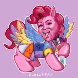 Size: 1800x1800 | Tagged: suggestive, artist:alexyorim, derpibooru import, pinkie pie, human head pony, original species, fanfic:cupcakes, 2024, cum jar, cupcake, cupcakke, digital painting, food, g4, image, jar, png