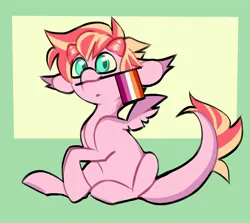 Size: 1880x1676 | Tagged: safe, artist:twi_sfw, derpibooru import, oc, unofficial characters only, pegasus, pony, cute, female, image, jpeg, lesbian, lesbian pride flag, mare, pegasus oc, pegasus wings, pride, pride flag, pride month, small wings, wings