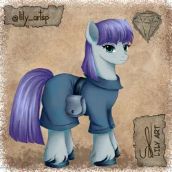 Size: 1580x1580 | Tagged: safe, artist:liliart1211, derpibooru import, maud pie, earth pony, pony, adorable face, cute, digital art, digital painting, fanart, g4, image, jpeg, smiling, solo, stone