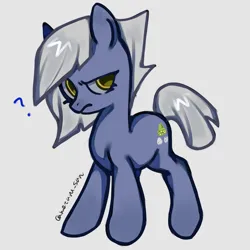 Size: 4096x4096 | Tagged: safe, artist:metaruscarlet, derpibooru import, limestone pie, earth pony, pony, cutie mark, gray background, image, looking at you, png, question mark, simple background, solo, wondering