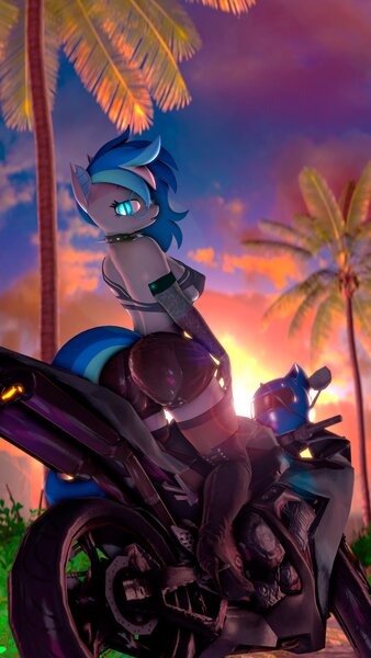 Size: 2160x3840 | Tagged: suggestive, artist:shadowuwu, ponerpics import, oc, unofficial characters only, anthro, 3d, bikini, breasts, butt, clothes, female, image, jpeg, motorcycle, swimsuit