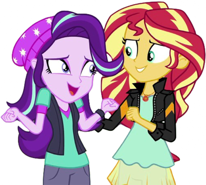 Size: 2806x2520 | Tagged: safe, derpibooru import, edit, edited screencap, editor:homersimpson1983, screencap, starlight glimmer, sunset shimmer, human, equestria girls, background removed, duo, duo female, female, g4, image, not a vector, png