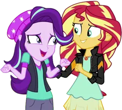 Size: 2806x2520 | Tagged: safe, derpibooru import, edit, edited screencap, editor:homersimpson1983, screencap, starlight glimmer, sunset shimmer, human, equestria girls, background removed, duo, duo female, female, g4, image, not a vector, png