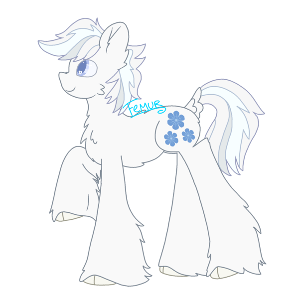 Size: 2048x2048 | Tagged: safe, artist:femurthechangeling, derpibooru import, double diamond, earth pony, pony, albino, alternate hairstyle, cheek fluff, chest fluff, cutie mark, ear fluff, fetlock tuft, fluffy, image, muzzle, muzzle fluff, no shading, png, raised hoof, simple, simple background, solo, transparent background, unshorn fetlocks