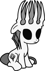 Size: 247x386 | Tagged: safe, artist:snowflake_pone, derpibooru import, ponified, pony, cutie mark, g4, hollow knight, image, male, no eyes, png, simple background, sitting