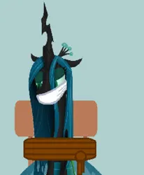 Size: 686x834 | Tagged: safe, artist:alexarmstrong2287, derpibooru import, queen chrysalis, changeling, changeling queen, bondage, bound and gagged, cloth gag, female, gag, image, kidnapped, png, punish the villain, punishment, rope, ropes, tied to chair