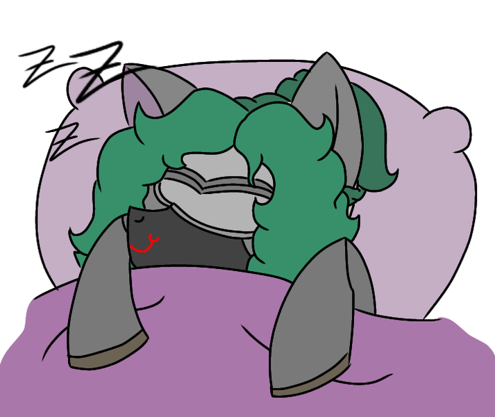 Size: 720x606 | Tagged: safe, artist:thomas.senko, derpibooru import, oc, oc:thomas senko, cyclops, earth pony, pony, robot, robot pony, g4, green hair, happy, image, male, png, simple background, sleeping, sleepy, solo, stallion, white background