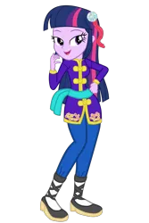 Size: 2000x3000 | Tagged: safe, artist:alandssparkle, artist:user15432, derpibooru import, edit, vector edit, twilight sparkle, twilight sparkle (alicorn), alicorn, human, equestria girls, clothes, diamond, hairpin, hand on hip, image, karate gi, kung fu, looking at you, open mouth, open smile, pants, png, princess peach showtime, shoes, simple background, smiling, transparent background, vector