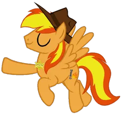 Size: 662x618 | Tagged: safe, artist:noi kincade, derpibooru import, oc, oc:firey ratchet, pegasus, badge, detective, fedora, g4, hat, image, male, png, simple background, solo, transparent background