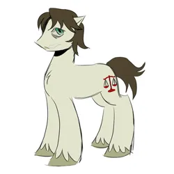 Size: 894x894 | Tagged: safe, artist:0liiver, derpibooru import, ponified, earth pony, pony, balance scale, image, jpeg, mark hoffman, saw (movie), simple background, solo, white background