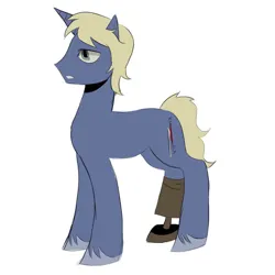 Size: 894x894 | Tagged: safe, artist:0liiver, derpibooru import, ponified, pony, unicorn, amputee, horn, image, jpeg, lawrence gordon, prosthetic leg, prosthetic limb, prosthetics, saw (movie), solo