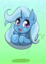 Size: 828x1159 | Tagged: safe, artist:empyu, derpibooru import, trixie, unicorn, abstract background, ball, bouncing, cute, diatrixes, gradient background, horn, image, jpeg, morph ball, solo, trixieball