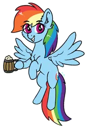 Size: 452x659 | Tagged: safe, artist:harmonicglow, derpibooru import, rainbow dash, pony, apple cider, chest fluff, ear fluff, female, flying, g4, grin, image, mare, png, simple background, smiling, solo, solo female, transparent background