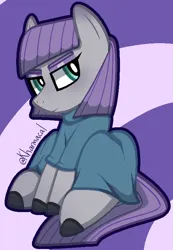 Size: 525x758 | Tagged: safe, derpibooru import, maud pie, earth pony, abstract background, full body, image, looking offscreen, png, shading, solo