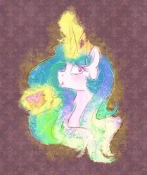 Size: 2310x2764 | Tagged: safe, artist:equmoria, derpibooru import, princess celestia, alicorn, pony, blushing, cake, cakelestia, celestia day, ethereal mane, food, image, magic, magic aura, png, solo