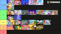 Size: 1140x632 | Tagged: safe, artist:stuartbarclay7940, derpibooru import, edit, edited screencap, screencap, apple bloom, applejack, fluttershy, nightmare moon, owlowiscious, pinkie pie, rainbow dash, rarity, scootaloo, spike, sweetie belle, trixie, twilight sparkle, alicorn, bird, dog, dragon, earth pony, owl, pegasus, pony, unicorn, zebra, a bird in the hoof, a dog and pony show, applebuck season, boast busters, bridle gossip, call of the cutie, dragonshy, fall weather friends, feeling pinkie keen, friendship is magic, green isn't your color, griffon the brush off, look before you sleep, over a barrel, owl's well that ends well, party of one, season 1, sonic rainboom (episode), stare master, suited for success, swarm of the century, the best night ever, the cutie mark chronicles, the show stoppers, the ticket master, winter wrap up, apple bloom's bow, applejack's hat, bow, butterfly wings, clothes, cowboy hat, cutie mark crusaders, dress, female, filly, foal, g4, gala dress, hair bow, hat, horn, image, male, mane six, mare, png, tier list, unicorn twilight, wings