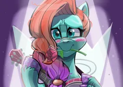 Size: 1754x1240 | Tagged: safe, alternate version, artist:jully-park, derpibooru import, earth pony, pony, g5, my little pony: tell your tale, female, image, jazz hooves, mare, musical instrument, playing instrument, png