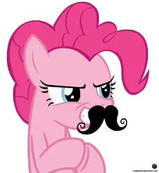 Size: 8272x9000 | Tagged: safe, artist:mlpblueray, derpibooru import, pinkie pie, earth pony, pony, fake moustache, female, image, mare, png, simple background, solo, transparent background, vector