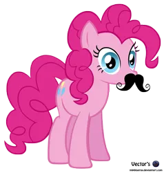 Size: 6353x6684 | Tagged: safe, artist:mlpblueray, derpibooru import, pinkie pie, earth pony, pony, fake moustache, female, g4, image, mare, png, simple background, solo, transparent background, vector