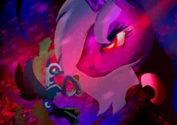 Size: 2732x1932 | Tagged: safe, artist:mandumustbasukanemen, derpibooru import, nightmare moon, princess luna, alicorn, pony, angry, atg 2024, dream, duo, ethereal mane, faceoff, female, filly, filly luna, image, jpeg, newbie artist training grounds, woona, younger