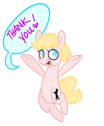 Size: 2236x2683 | Tagged: safe, artist:broccolidad, derpibooru import, oc, unofficial characters only, earth pony, pony, blonde hair, earth pony oc, image, pink coat, png, solo, thank you