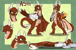 Size: 4800x3200 | Tagged: safe, artist:redahfuhrerking, derpibooru import, oc, oc:ash, wyvern, bandage, fire, image, png, solo