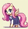 Size: 99x100 | Tagged: safe, artist:pixelpieworks, derpibooru import, fluttershy, goat, crossover, digital art, image, jpeg, picture for breezies, pixel art, toriel, undertale